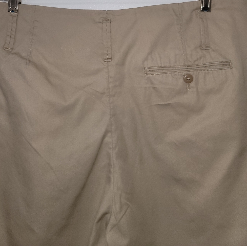 Polo Ralph Lauren Khaki Cotton Button Fly Pleated Cropped Pants Size 12 - Picture 11 of 16